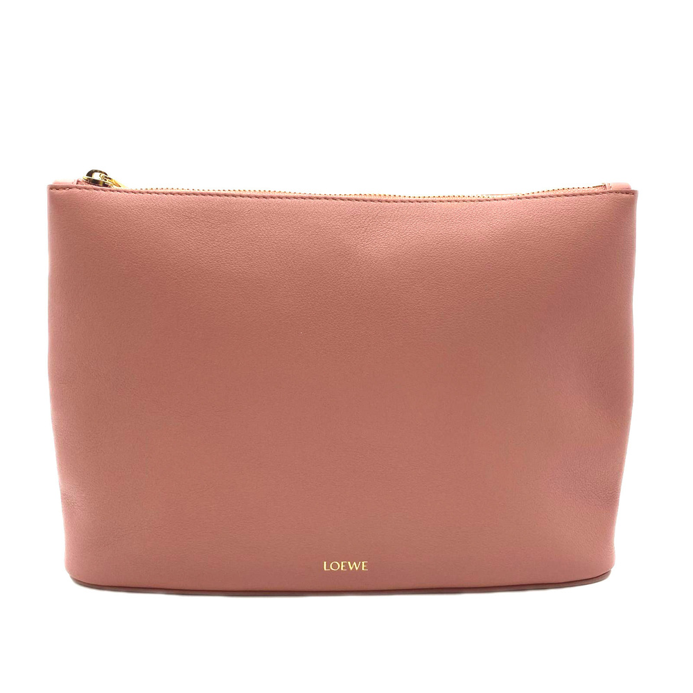 Loewe Pouch pink long ob Clutch leather bag Pink